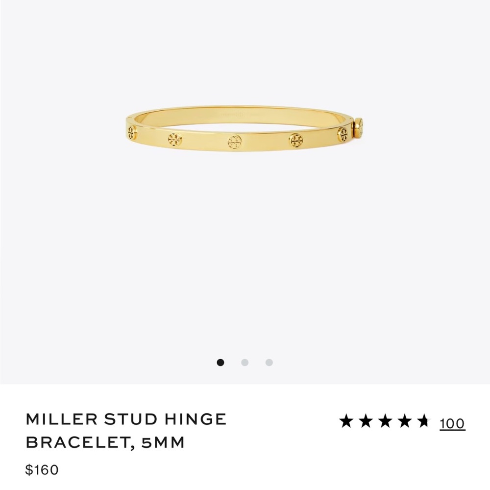 Tory Burch Miller Stud Hinge Bracelet Gold